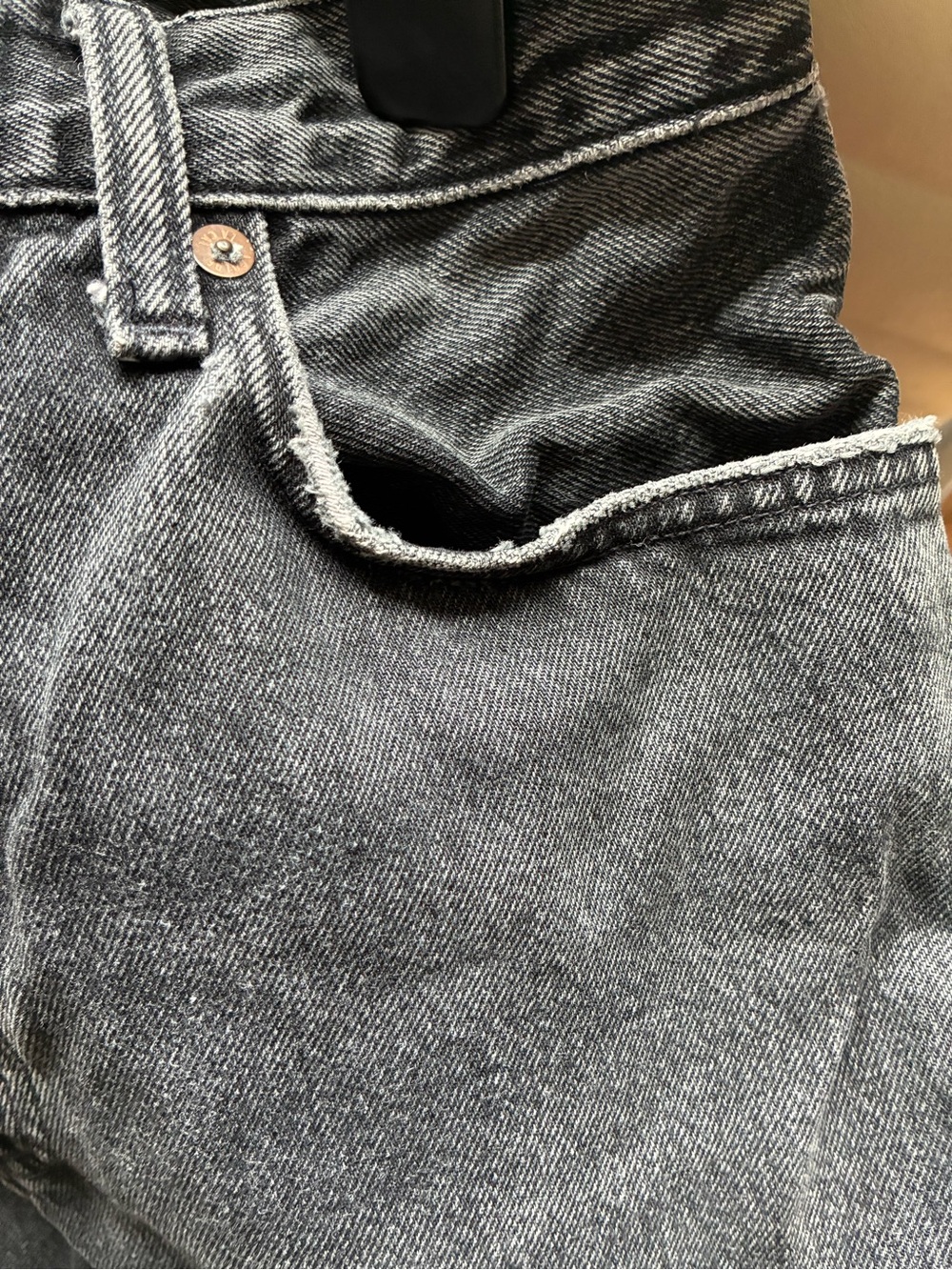 Agolde Black High-Rise Wide Leg Jeans - Picture 6 of 8